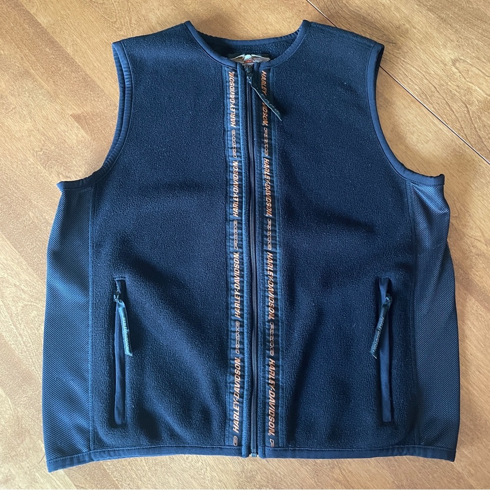 Harley-Davidson Black Fleece Vest, Men’s Medium, Excellent Used Condition